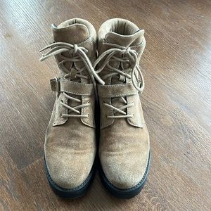 All Saints Paulina tan suede combat boots 40 9